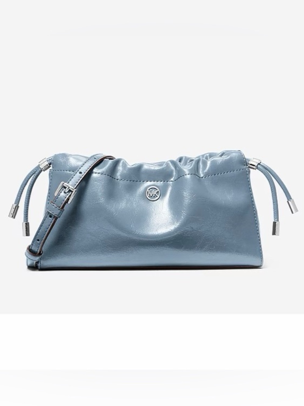 Michael Kors Small Blue Cinch Drawstring Crossbody Bag Brand New with Tags